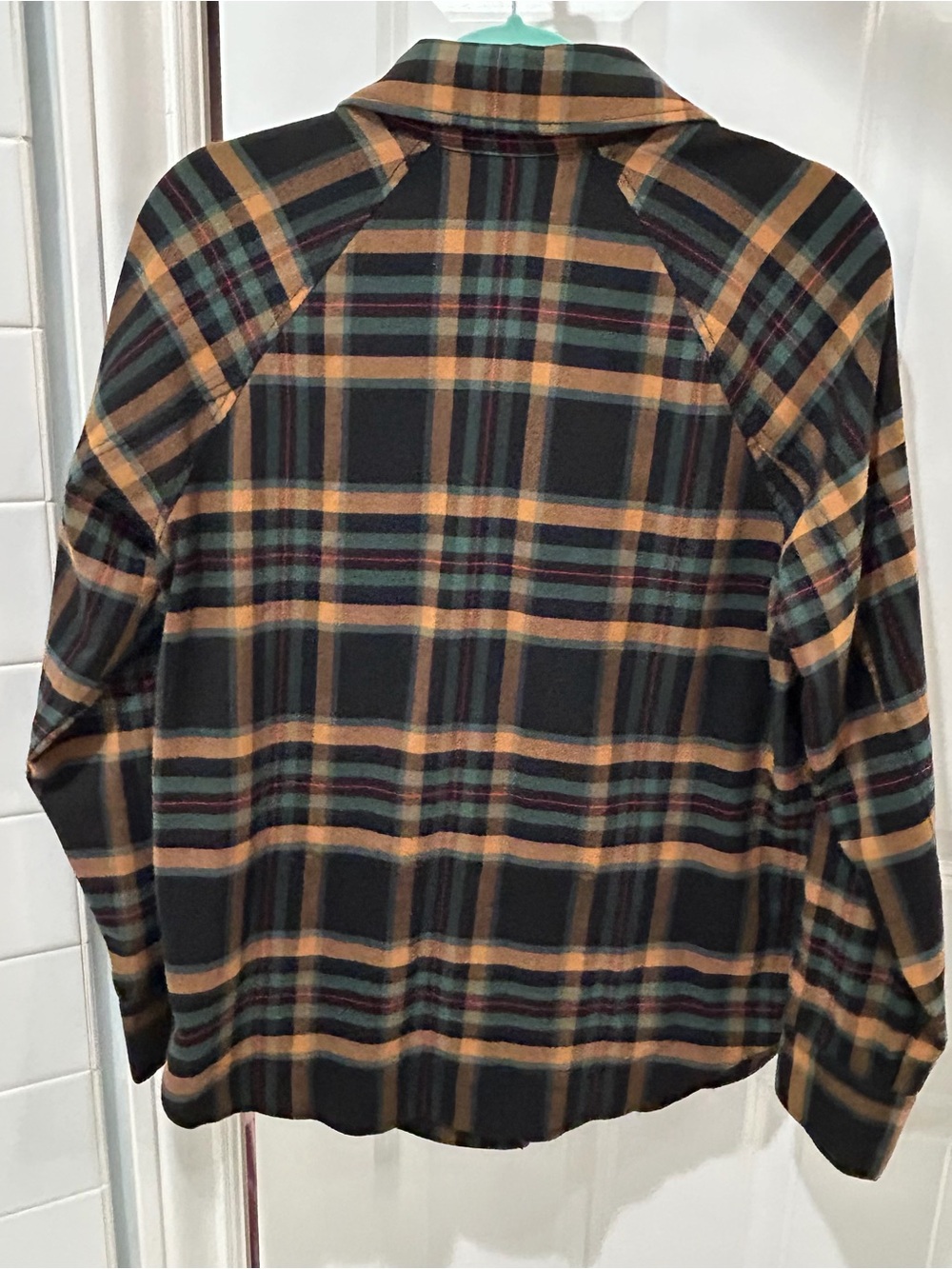 CAbi Moto Plaid Zip-Front Jacket in Black, Green, Gold Fall Brass Buttons M - Picture 8 of 13
